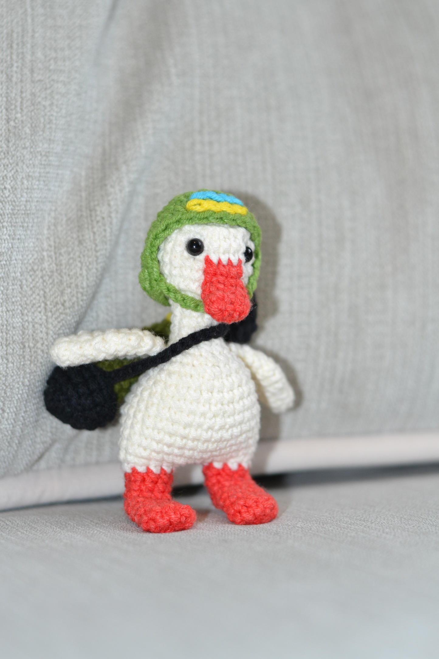 Goose Plush Stuffed Animals, Handmade Crocheted Animal Goose Crochet Kit, Ukrainian Soldier Knitted Goose, Craft Plush Soft Decoration, Figurine Home Decor, Made in Ukraine