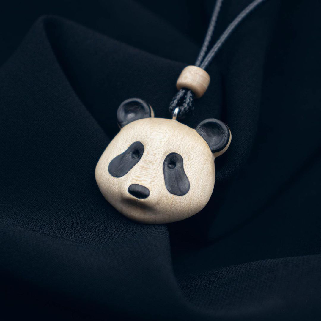 Wood Panda Necklace Lovely Panda Pendant | Zoo Collection | Wooden Pendant Necklace Jewelry Gifts for Women Men | Ukrainian Craft | Handmade Pendant Made in Ukraine