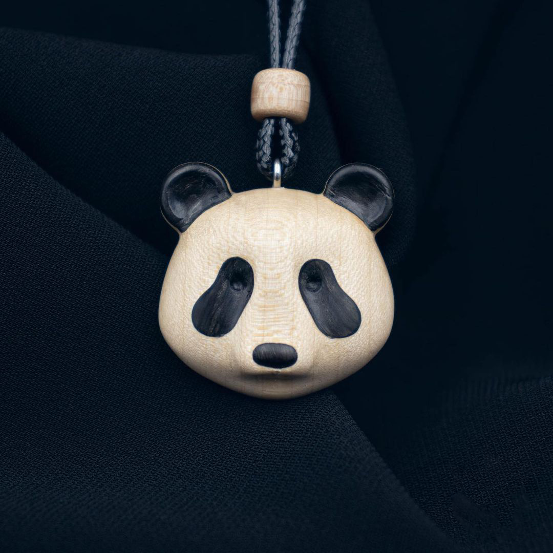 Wood Panda Necklace Lovely Panda Pendant | Zoo Collection | Wooden Pendant Necklace Jewelry Gifts for Women Men | Ukrainian Craft | Handmade Pendant Made in Ukraine