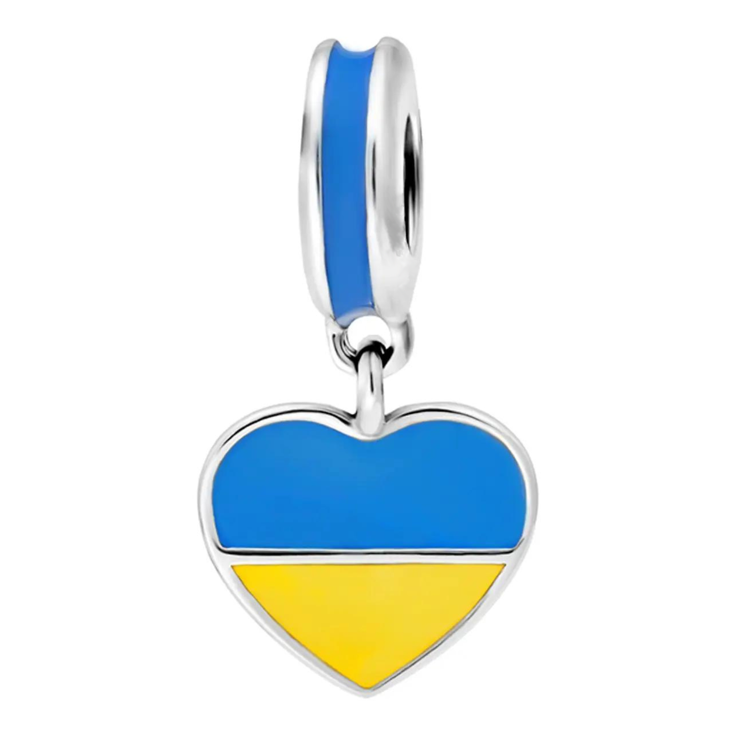 Ukraine Flag Pendant Blue Yellow Ukrainian Heart Pendant Ukrainian Necklace | 925 Sterling Silver | Silver Pendant for Women Men | Made in Ukraine