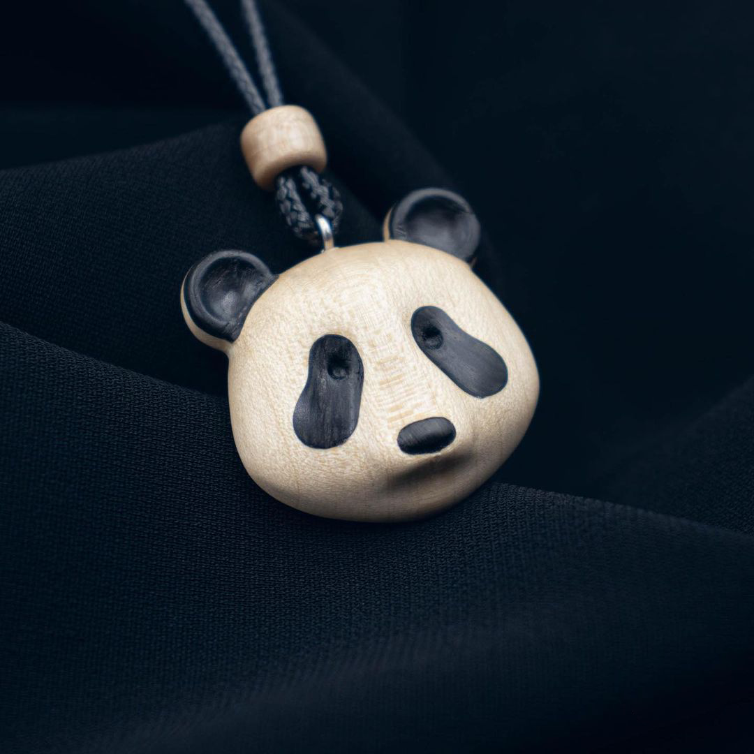 Wood Panda Necklace Lovely Panda Pendant | Zoo Collection | Wooden Pendant Necklace Jewelry Gifts for Women Men | Ukrainian Craft | Handmade Pendant Made in Ukraine