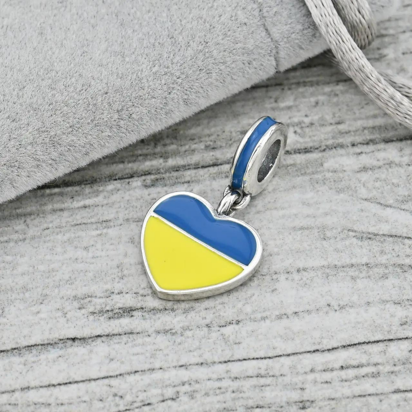 Ukraine Flag Pendant Blue Yellow Ukrainian Heart Pendant Ukrainian Necklace | 925 Sterling Silver | Silver Pendant for Women Men | Made in Ukraine