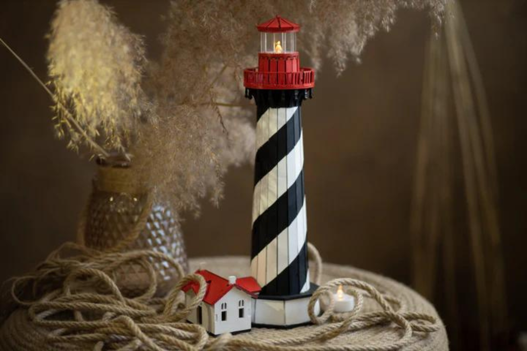 Decorative Lighthouse St. Augustine Light 3D Wooden Puzzles Wooden Lighthouse Decor 3-D Models for Self-Assembly Craft Construction Model Kit Decoration Light Tower Handcrafted Made in Ukraine