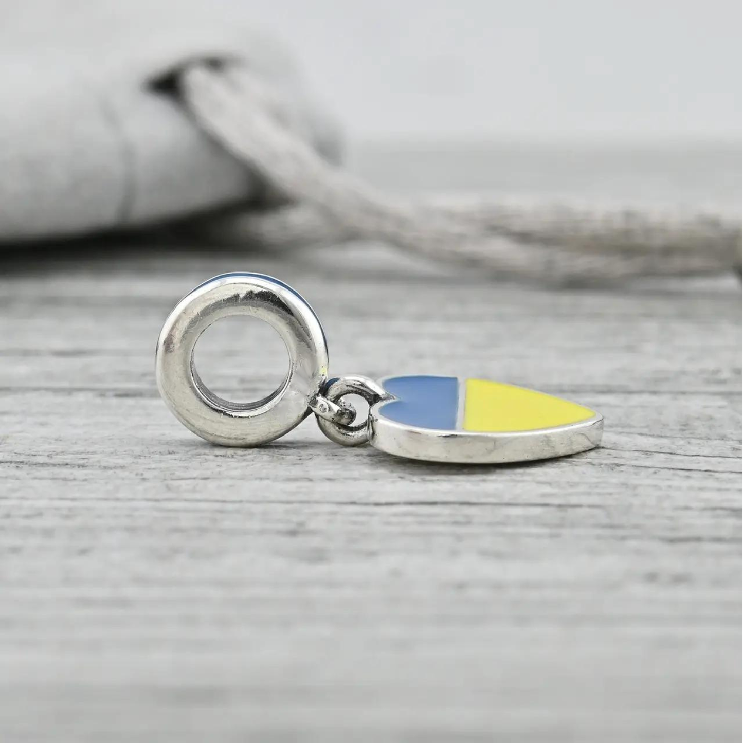 Ukraine Flag Pendant Blue Yellow Ukrainian Heart Pendant Ukrainian Necklace | 925 Sterling Silver | Silver Pendant for Women Men | Made in Ukraine