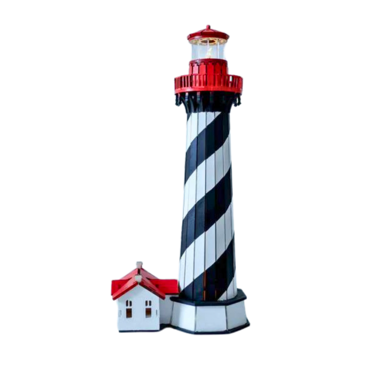 Decorative Lighthouse St. Augustine Light 3D Wooden Puzzles Wooden Lighthouse Decor 3-D Models for Self-Assembly Craft Construction Model Kit Decoration Light Tower Handcrafted Made in Ukraine