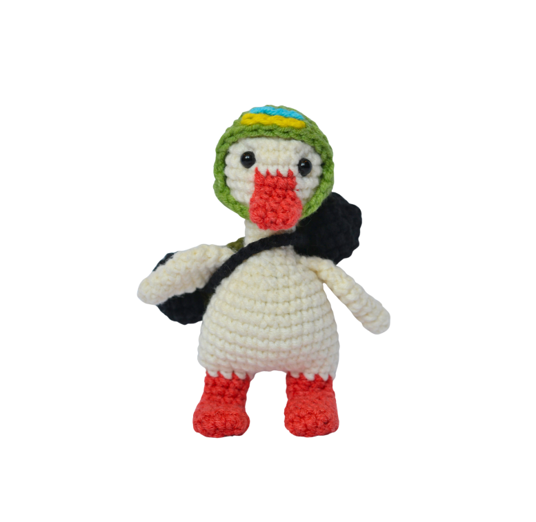 Goose Plush Stuffed Animals, Handmade Crocheted Animal Goose Crochet Kit, Ukrainian Soldier Knitted Goose, Craft Plush Soft Decoration, Figurine Home Decor, Made in Ukraine