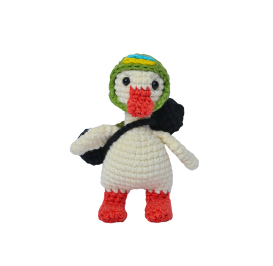 Goose Plush Stuffed Animals, Handmade Crocheted Animal Goose Crochet Kit, Ukrainian Soldier Knitted Goose, Craft Plush Soft Decoration, Figurine Home Decor, Made in Ukraine