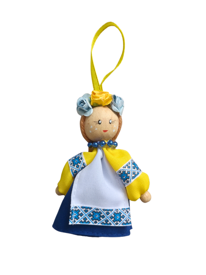 Ukrainian Girl and Boy Home Ornaments Ukraine Flag Decoration for Home Decor Wall Hanging Art Décor Christmas Tree Decorations Craft Handmade in Ukraine