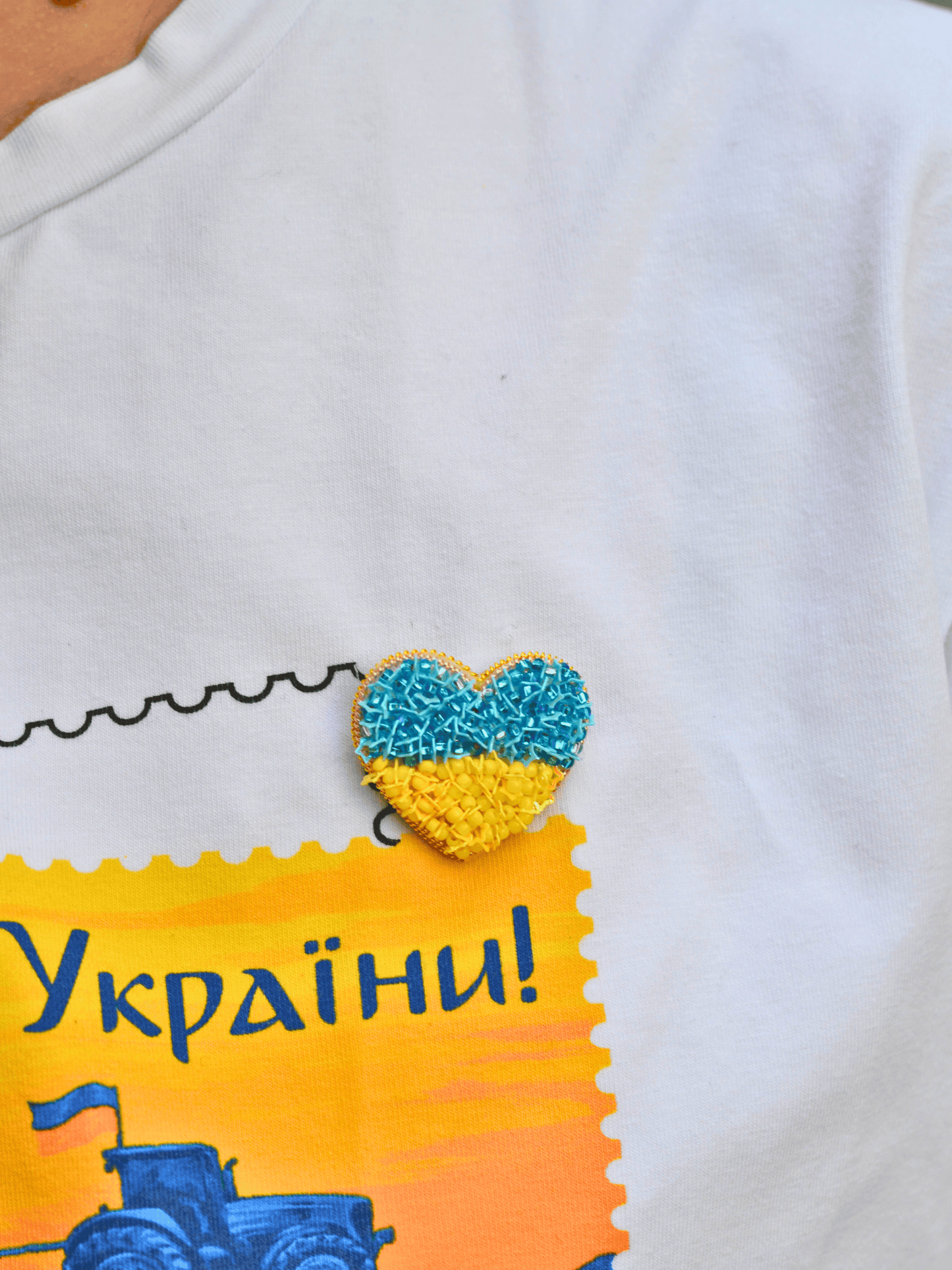 Ukrainian Pride Collection of Brooches || Handmade Brooch || Patriotic Ukrainian Map Brooch and Heart-shaped Brooch || Beaded Brooch in Blue-Yellow || Made in Ukraine