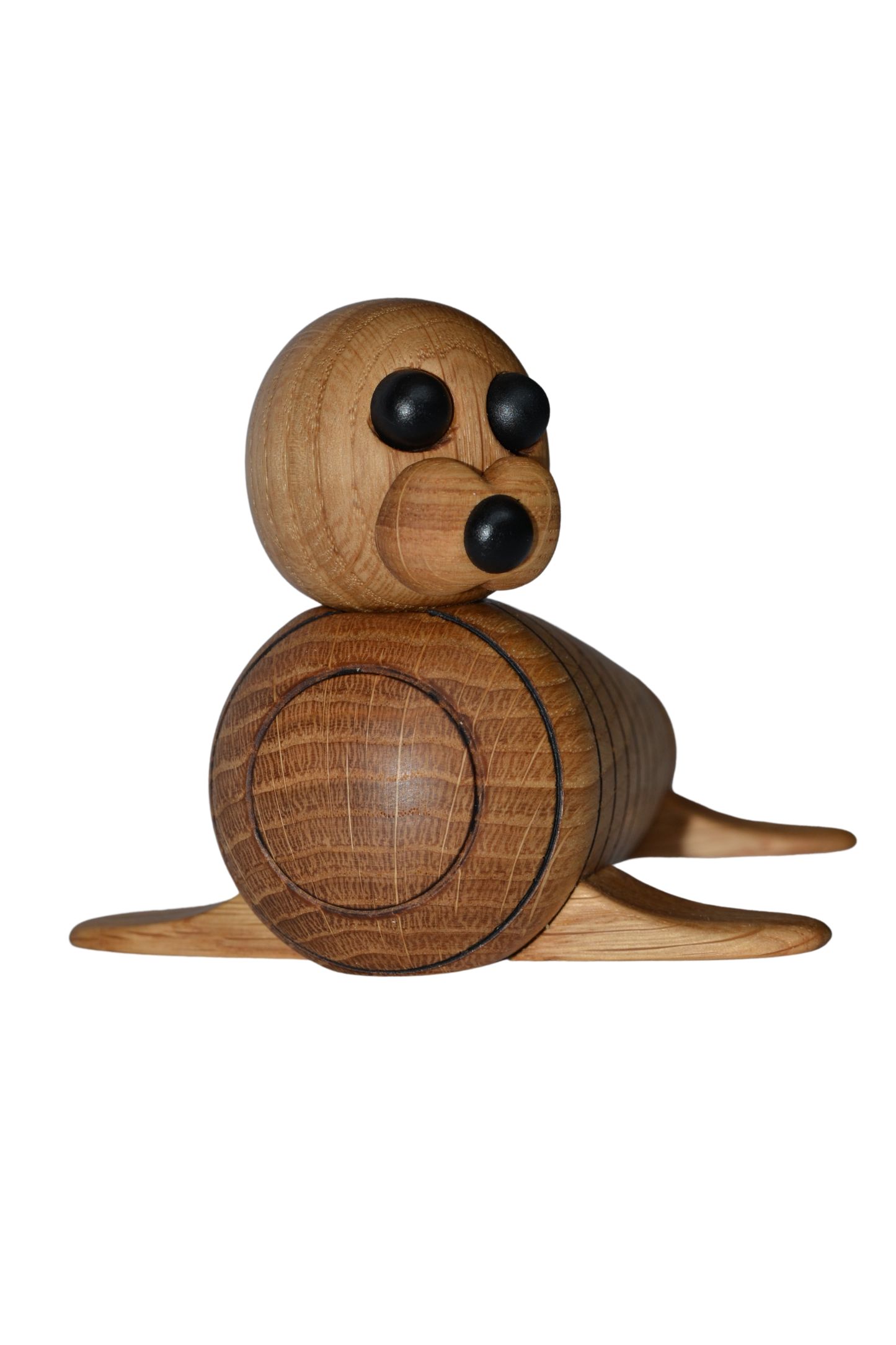 Zoo Collection | Wooden Figure Sea Seal | 5'' Seal Figurine Home Decor Accent | Smoked Oak | Handmade Made in Ukraine