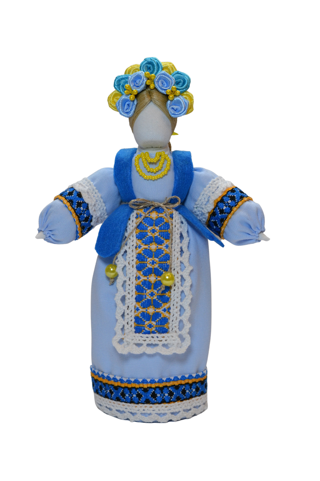 7.5" Exclusive Collectible Ukraine Motanka Doll Slavic Design Blue Handmade Made in Ukraine