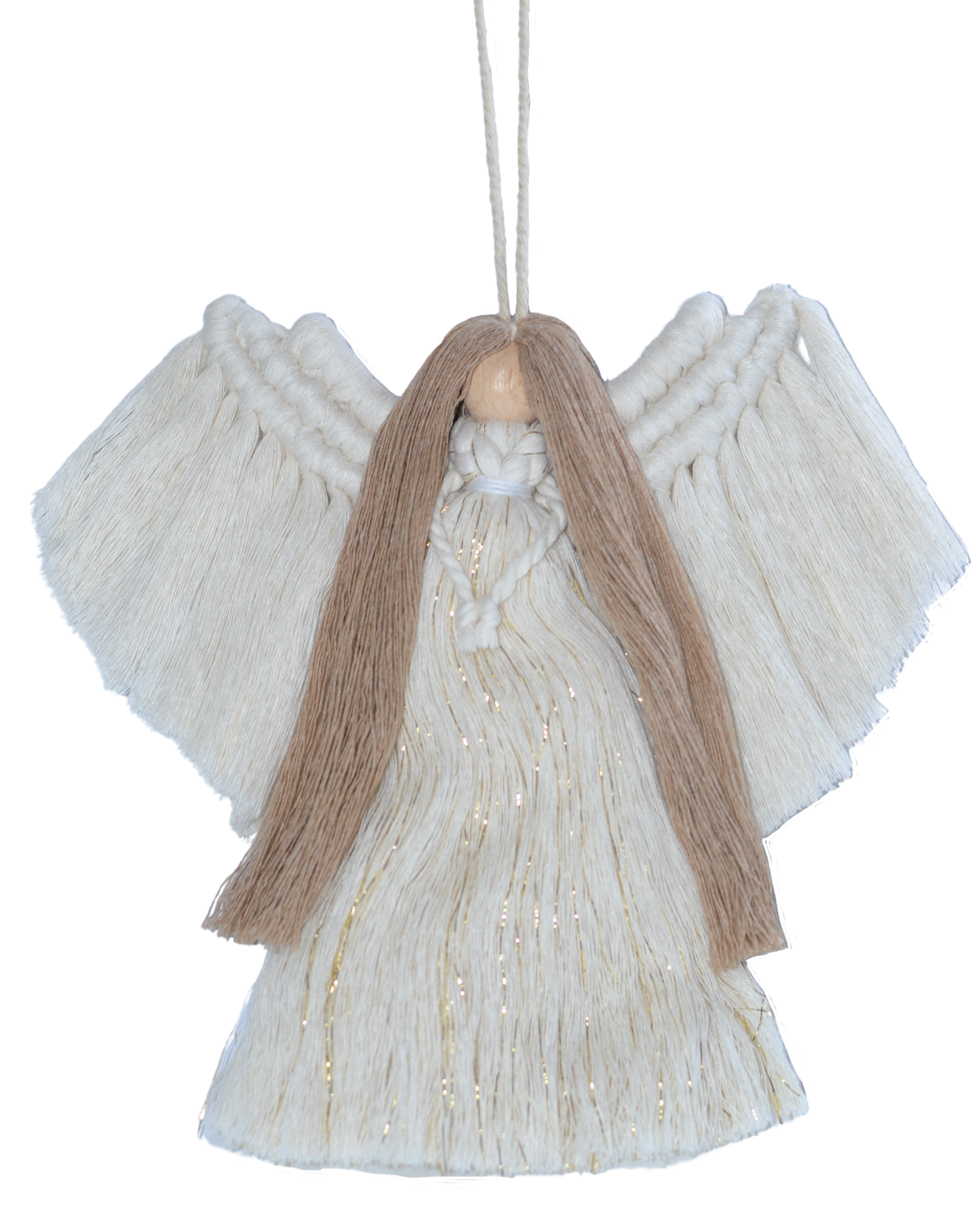 Ukrainian White Angel Girl || Macrame Wall Hanging Art Decor Craft || Handmade in Ukraine