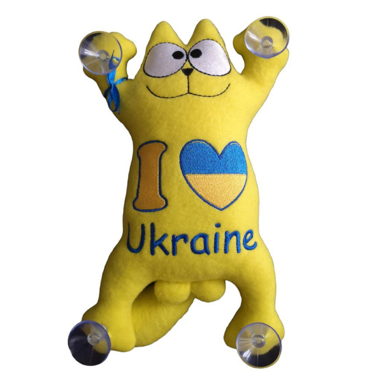 Cat from Ukraine || Automotive Toy Car Toy Cat with Suction Cups || Car Accessories || Craft Soft Stuffed Toy Handmade in Ukraine