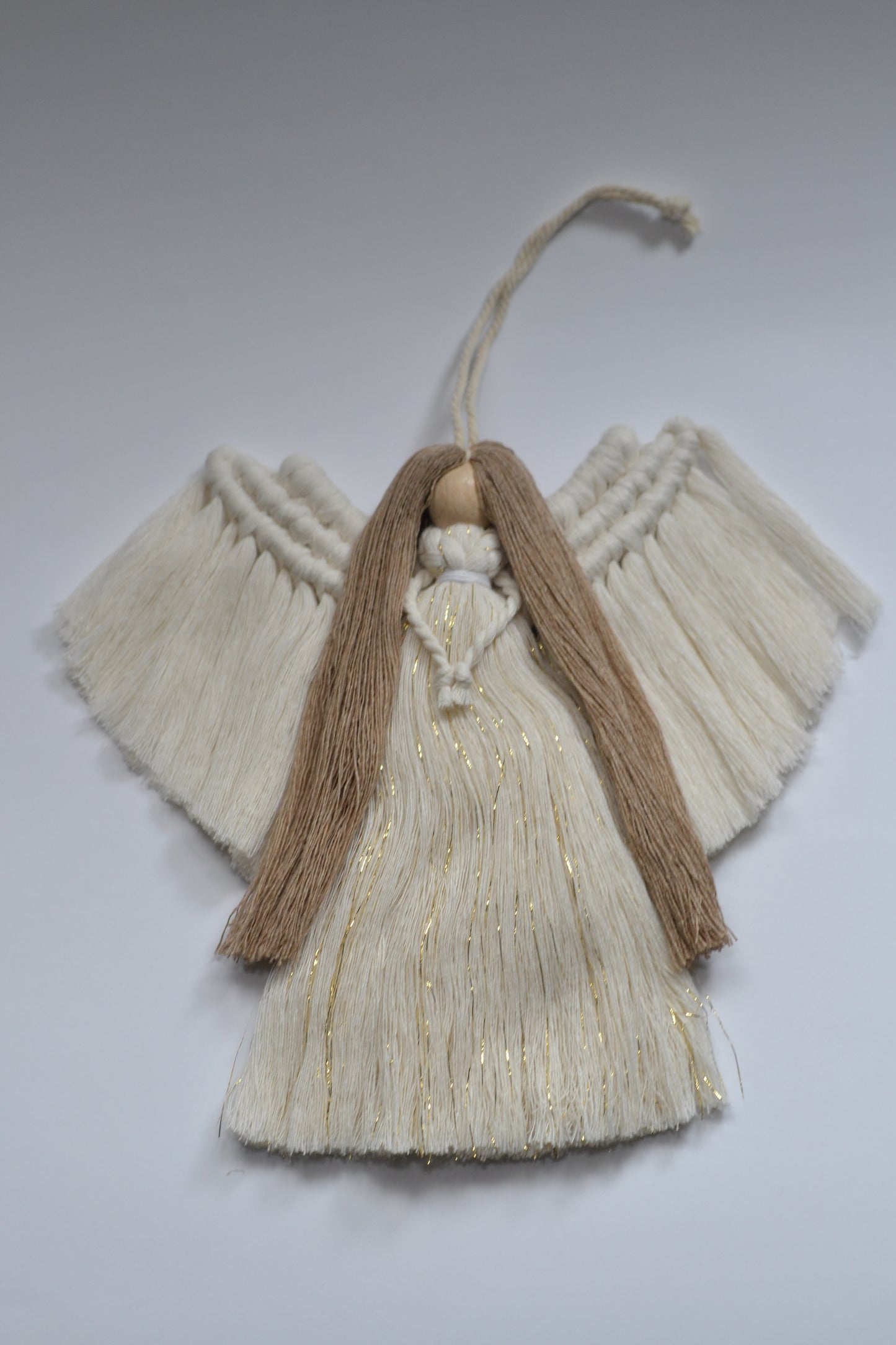 Ukrainian White Angel Girl || Macrame Wall Hanging Art Decor Craft || Handmade in Ukraine