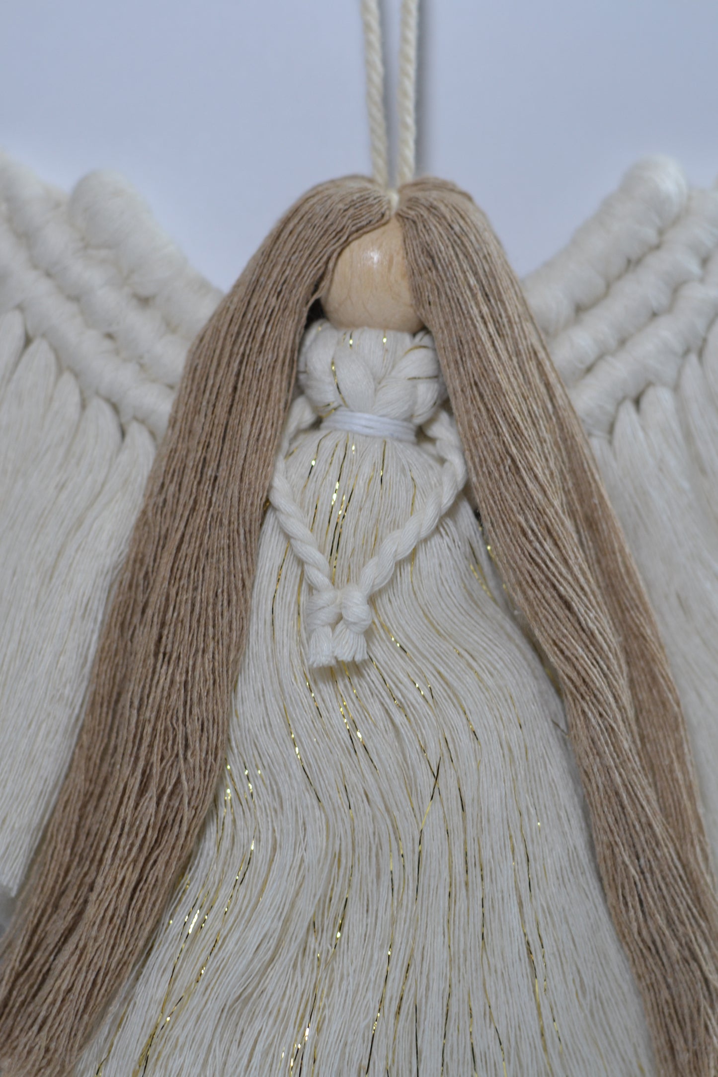 Ukrainian White Angel Girl || Macrame Wall Hanging Art Decor Craft || Handmade in Ukraine